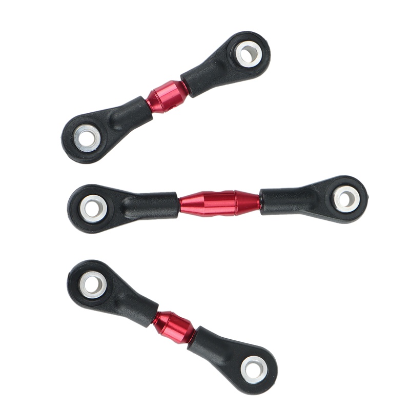 3Pcs Metal Steering Rod Link Rod Tie Rod for Tamiya TT-01 TT01 1/10 RC Car Upgrade Parts Accessories,Red