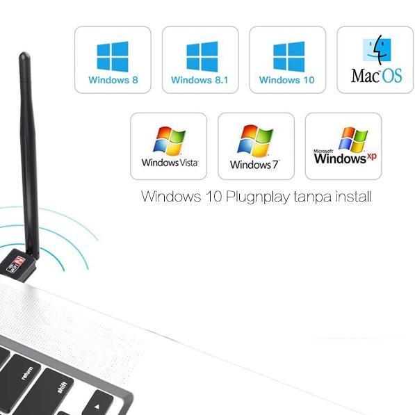 ☂ MT7601 600Mbps USB Wifi Dongle Receiver Wireless Adapter Receiver Komputer PC Laptop Set Top Box A
