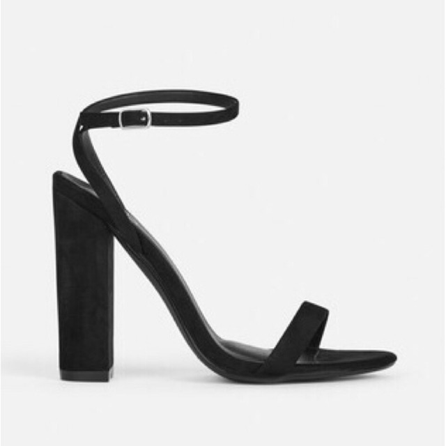 MISSGUIDED BLOCK HEELED SANDALS - BLACK SIZE 37 - PRELOVED HIGH HEELS SEPATU HAK