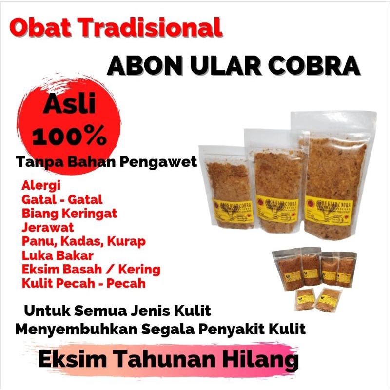 Abon Ular Cobra 40 Gr/Obat Gatal/Obat Eksim/Obat Jerawat/Obat Alergi/Biang Keringat/Dan Penyakit Kul