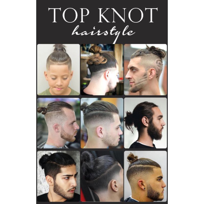 Poster Barbershop 2021 Gaya Rambut Pria Top Knot Poster Pangkas Rambut Salon Termurah Shopee Indonesia