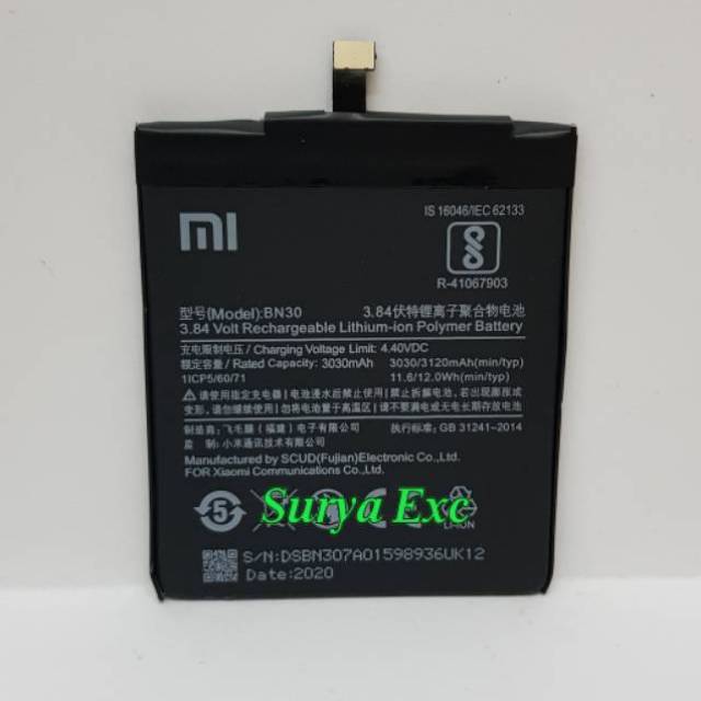 Baterai Xiaomi Redmi 4A BN-30 Baterai Xiaomi Redmi4A Code Batray BN30 ORI