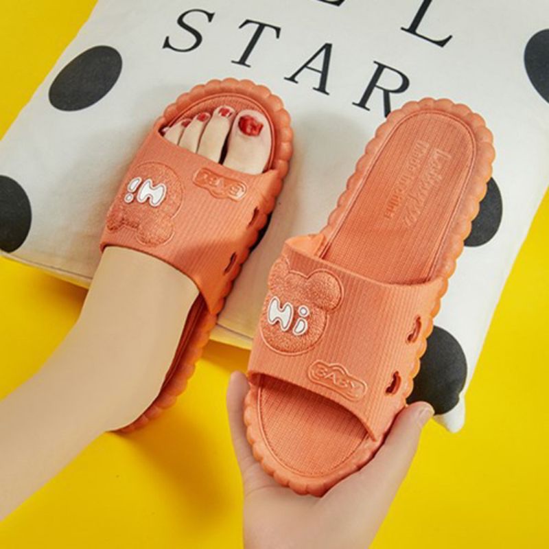 Sandal wanita import Sendal hi bear karet jelly Selop perempuan trendy