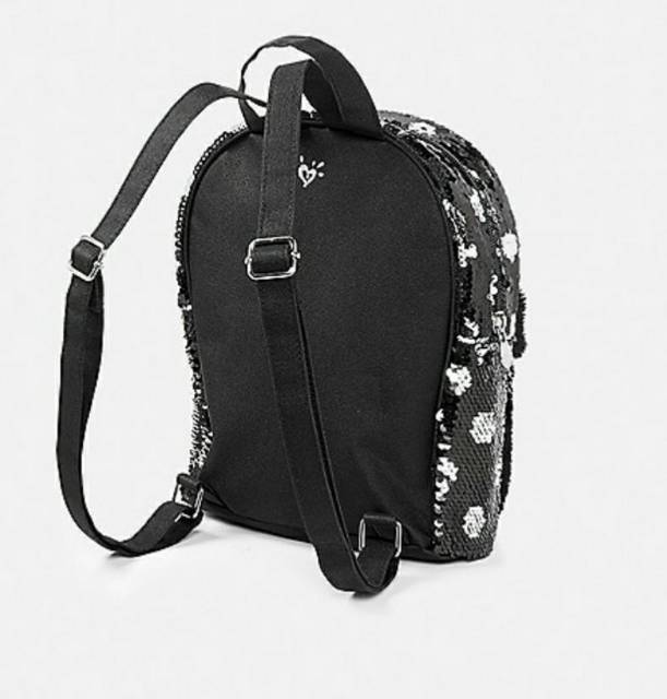 justice black cat flip sequin backpack