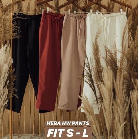 READY Hera Pants Goulding Official Fit S-L Black & White | Celana Kulot Wanita | Celana Panjang Cewe