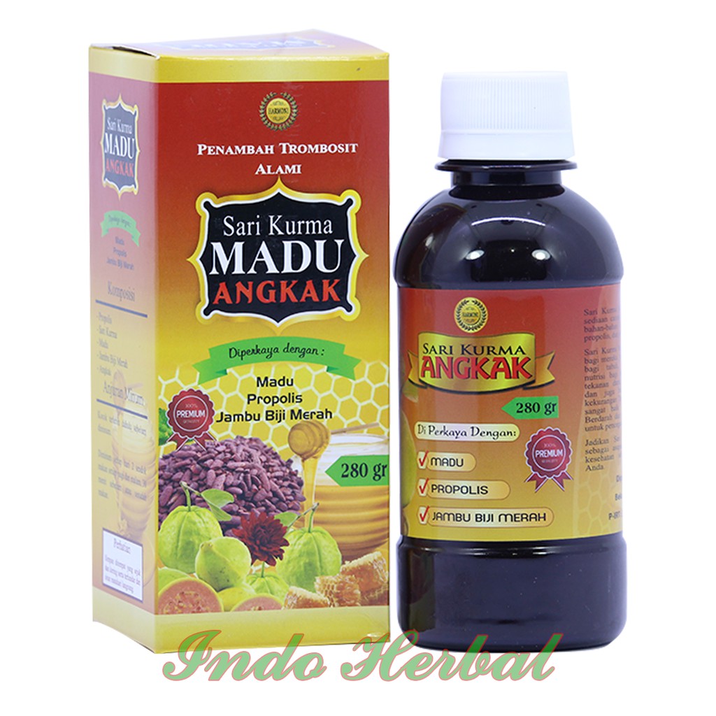 Jual Madu Angkak Harmoni 280gr | Sari Kurma | Penambah Trombosit ...