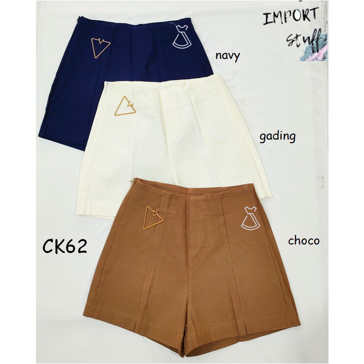 CK62 - CELANA PENDEK SHORT POLOS CELANA WANITA LUCU IMPORT MURAH