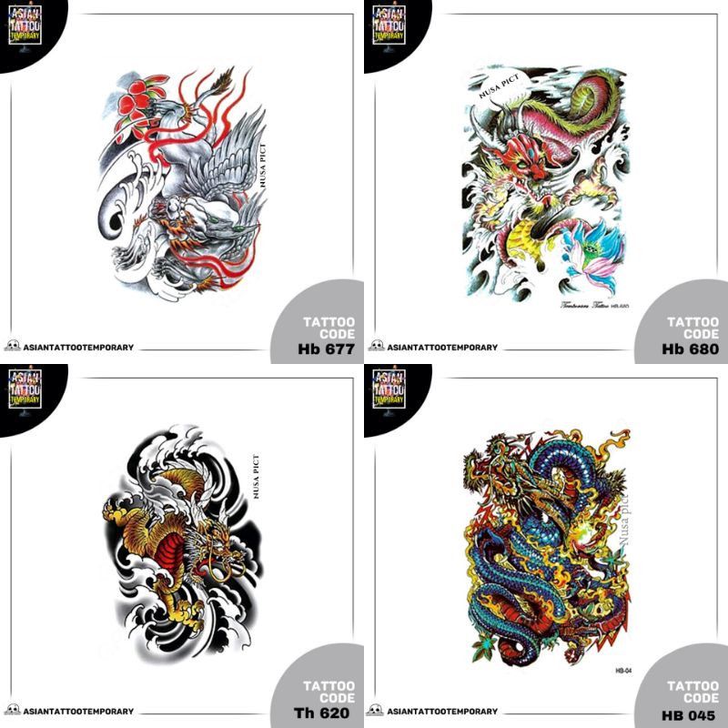 TATTO NAGA DRAGON/DRACO/ giant serpent Temporary WATERPROOF ORIGINAL ASIANTATTOO TEMPORER