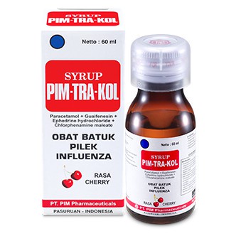 PIMTRAKOL Syrup 60 ML Rasa Cherry Dan Lemon - Pim-Tra-Kol Sirup Obat Demam Batuk Pilek Flu Anak