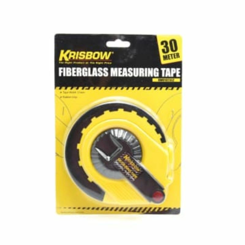 meteran fiberglass krisbow 30 mtr / meteran gulung fiberglass 30m / measuring tape fiberglass 30mtr