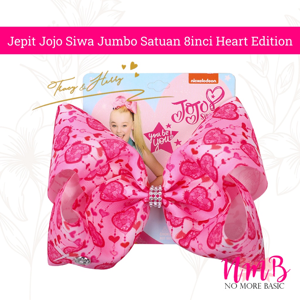 Jepit Jojo Siwa Jumbo Satuan 8inci Heart Edition Jepitan Rambut Anak Perempuan