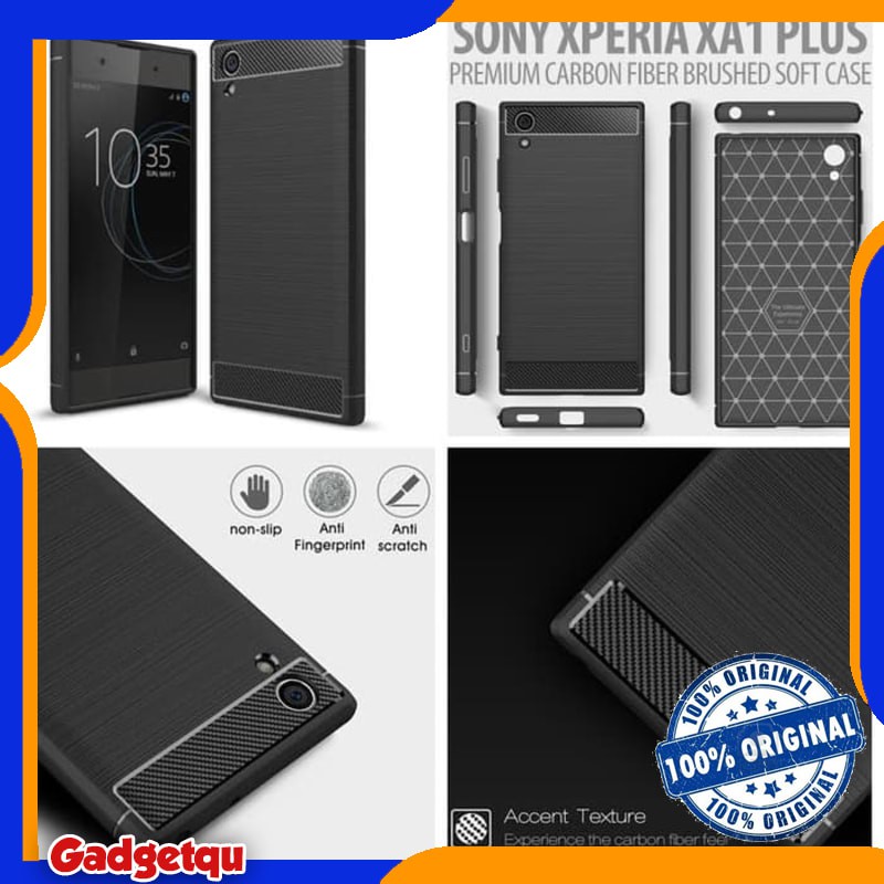 Sony Xperia XA1 Plus Dual - XA1 Plus - PREMIUM Carbon Fiber Soft Case Cover Casing