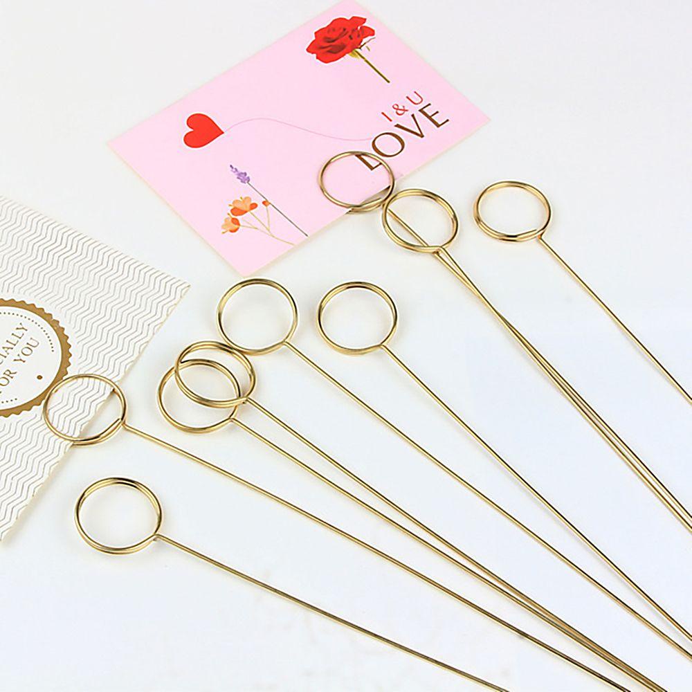 Preva 10PCS Card Holder Stick DIY Klip Perlengkapan Pembungkus Emas