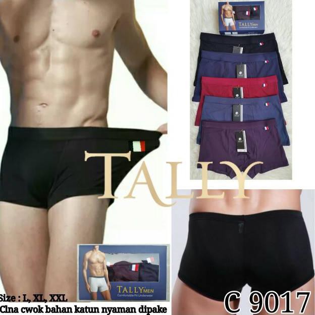 CD 9017 Celana Dalam Boxer Pria Cowok Bahan Katun Polos TALLY