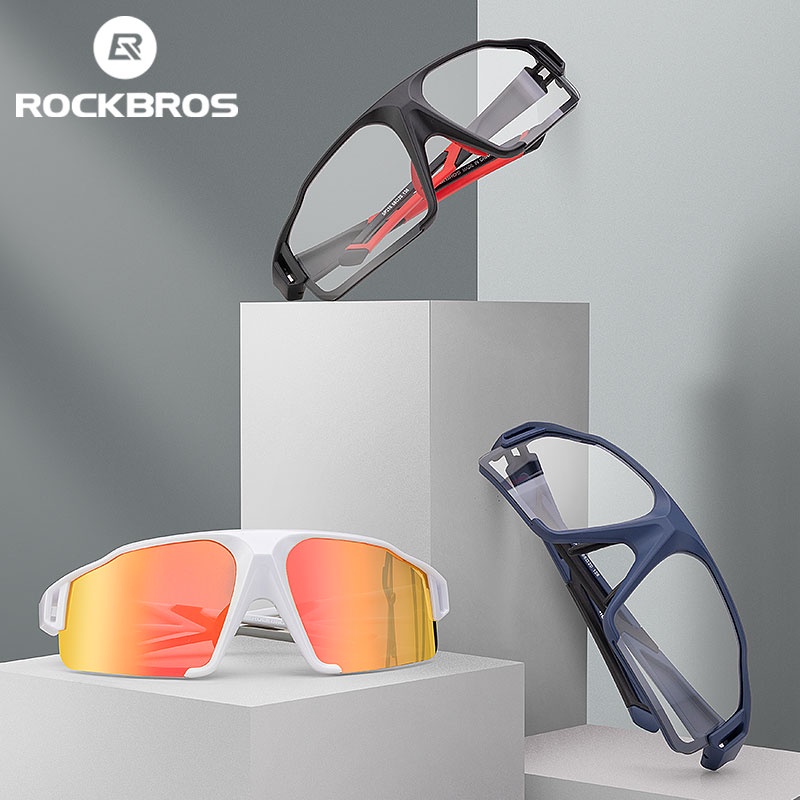 Original ROCKBROS Kacamata Bersepeda Terpolarisasi Photochromic Olahraga Pria Kacamata MTB Sepeda Be