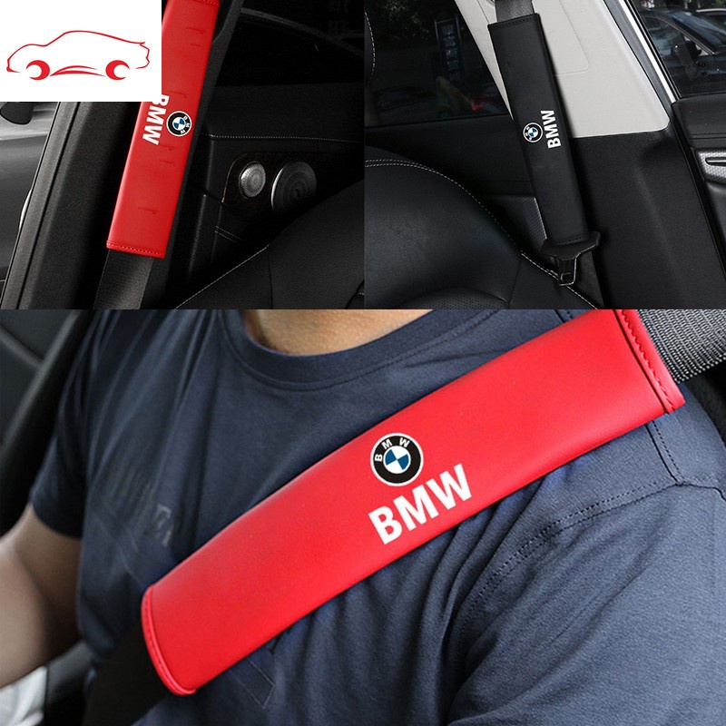 Car Seat Belt Cover Universal Leather Safety Belt For Cars Auto Shoulder Protector Strap Pad Cushion Cover For F30 E46 F10 E90 G20 E36 E39 E30 G30 E92 F20 X6 X1 X5 Z4 M3 X3 X4 5 7 Series 320I 218I 520I 530I 528I M2 730LI 740LI