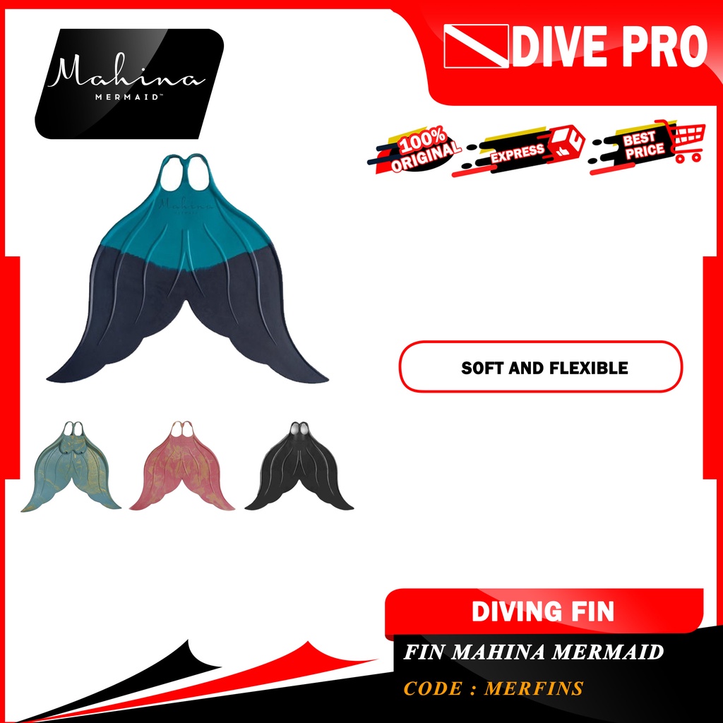 MAHINA MERMAID FINS - MONOFINS RUBBER ADULT