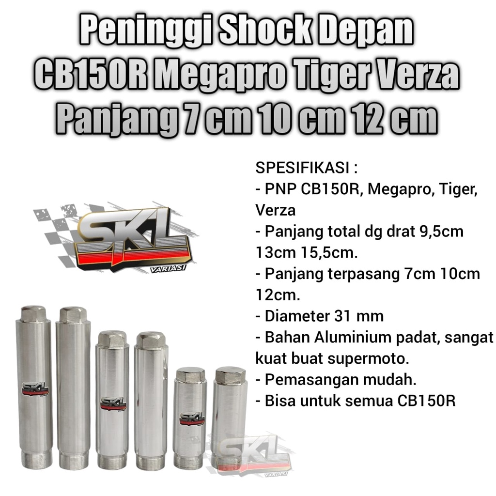 Peninggi Shock Depan Honda CB150R Tiger Megapro 10cm