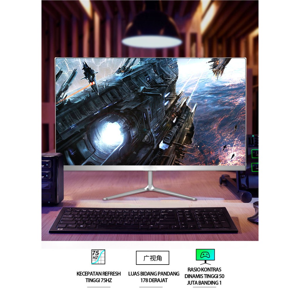 BLUE SKY 24-inch LED monitor komputer 1080P HD/Panel IPS/2ms kecepatan respons gambar