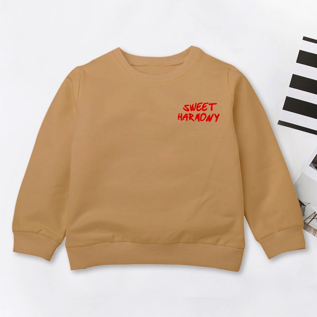 CREWNECK ANAK UNISEX SWEET HARMONY /// SWEATER ANAK LUCU CASUAL FLEECE TEBAL KEKINIAN TERBARU''