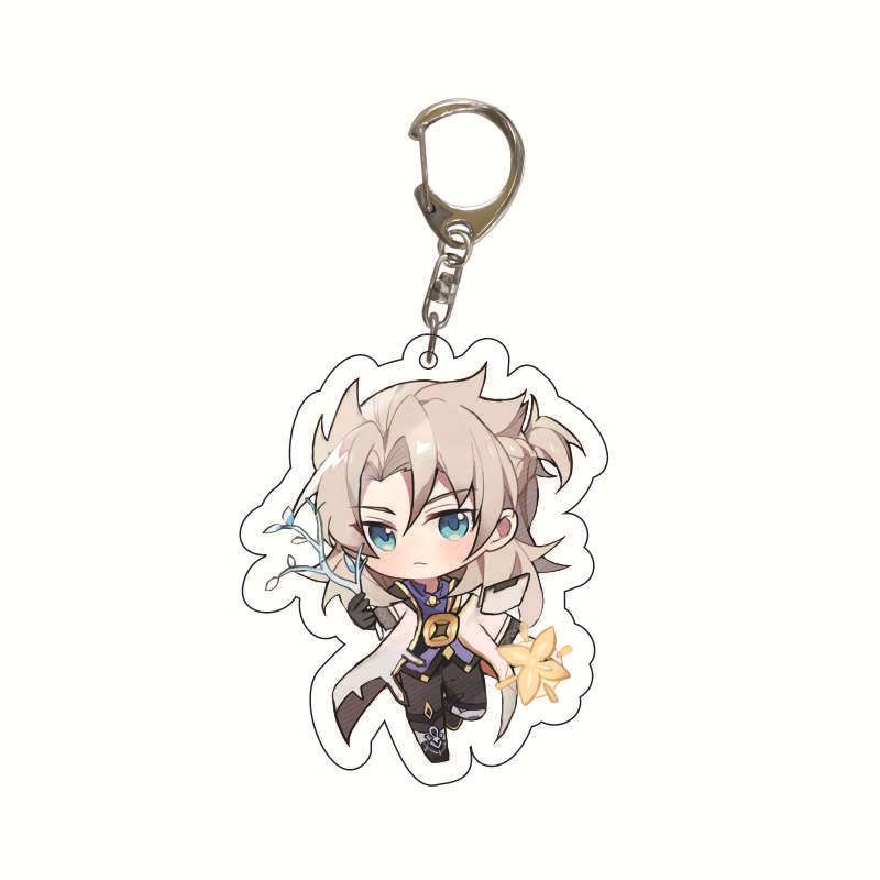 Genshin Impact Figure Keychain Keyring Zhongli Kazuha Toy Bag Pendant Gift Anime