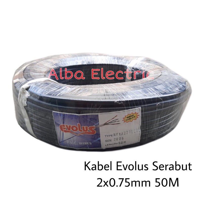 KABEL LISTRIK SERABUT 2x0.75 NYYHYO EVOLUS KABEL SERABUT MURAH