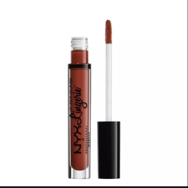 NYX Professional Makeup Lip Lingerie Liquid Lipstik 12 Exotic Lipstik Matte Long Lasting Warna Nude