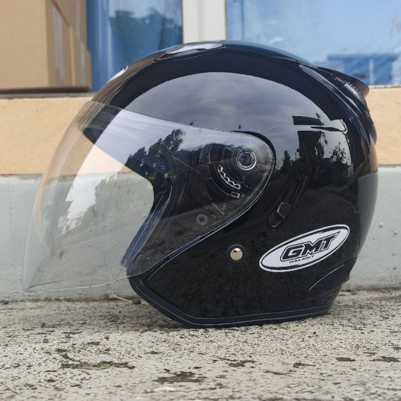 Helm Half Face Double visor Cewek Cowok Original GMT Centro 2 Kaca Motor SNI