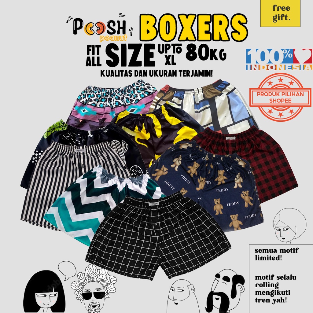 Ecer harga Grosir | Boxer Motif Terlaris | Boxer Best Seller | Boxer Distro | Boxer Unisex | Celana Boxer | Celana Pendek | Celana Pria Wanita