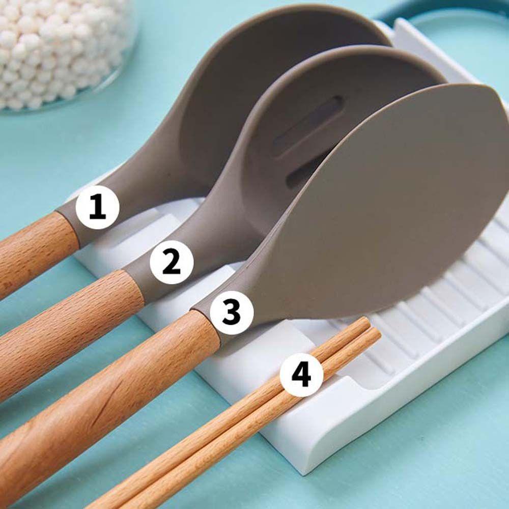 [Elegan] Dudukan Tutup Panci Berdiri Praktis Dengan Pengait Penyimpanan Soup Spoon Spoon Rest