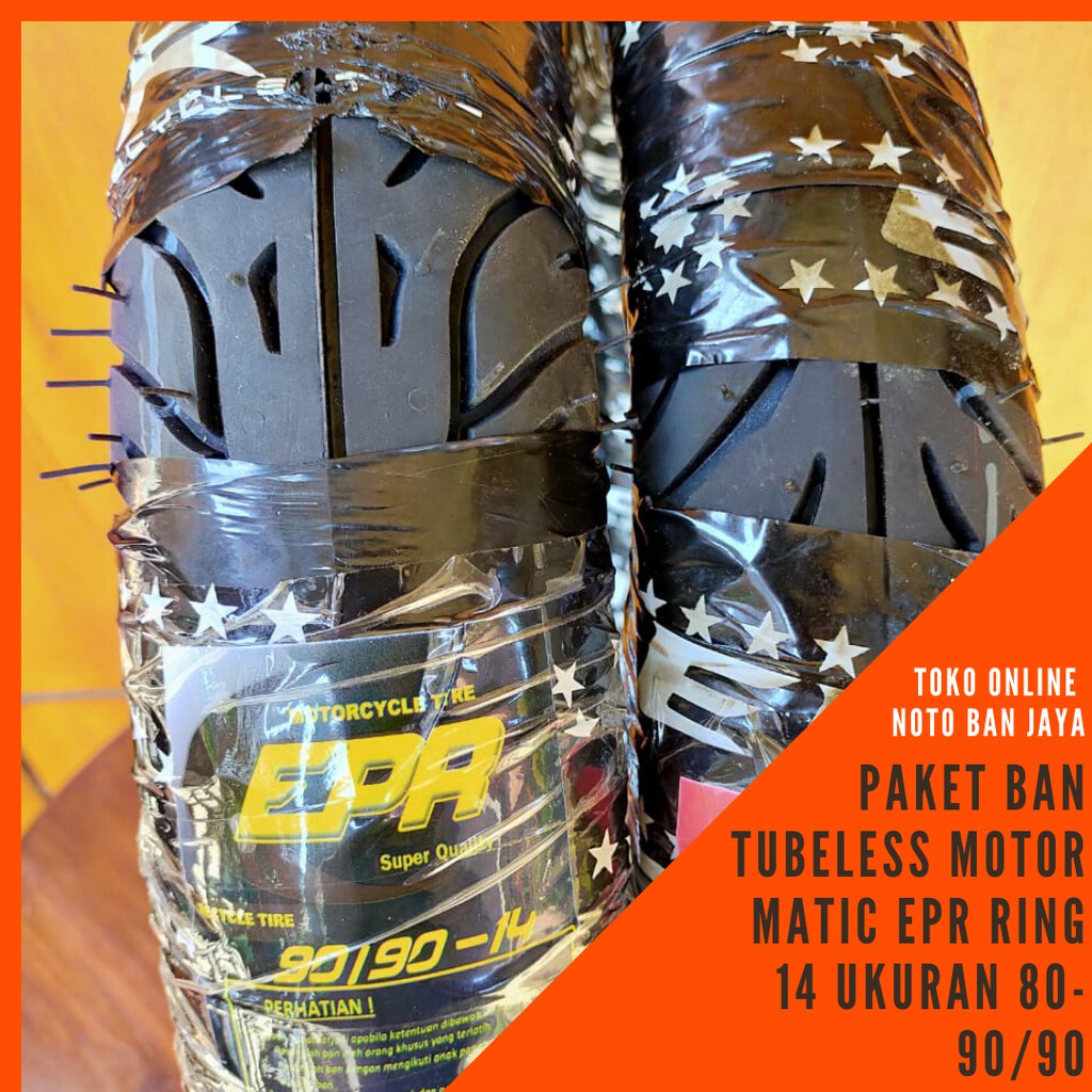 Paket BAN Motor MATIC EPR TUBELEES RING 14 Ukuran 80-90/90-90