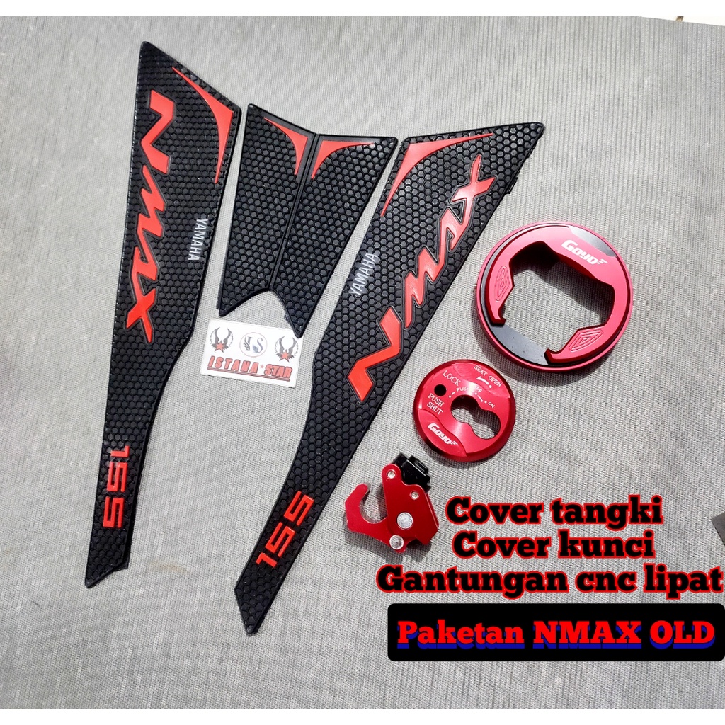 1 SET Cover kunci+cover tangki+gantungan lipat cnc emas