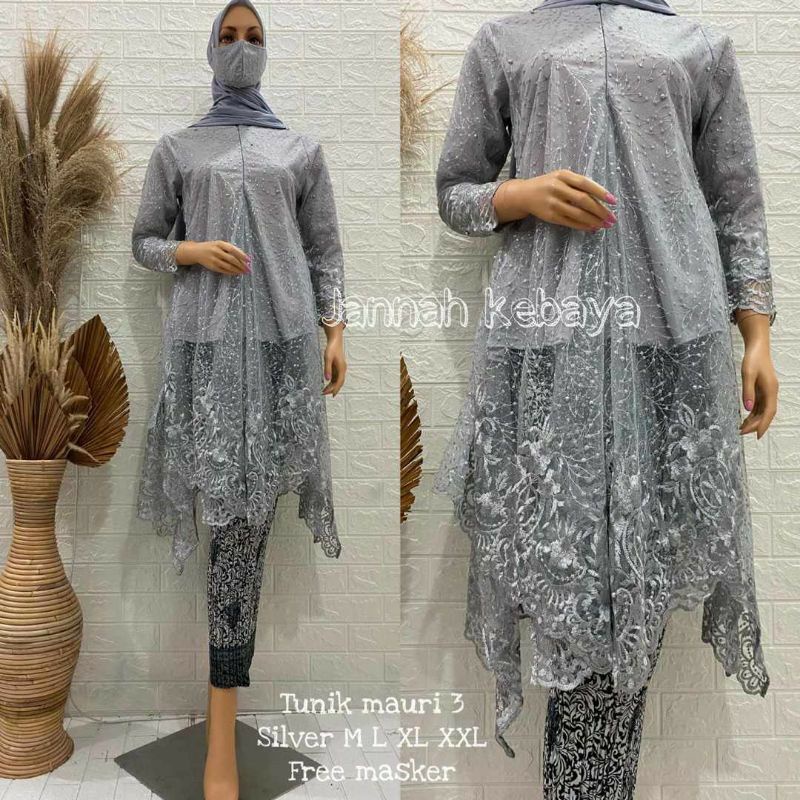 SET KEBAYA TUNIK TILE /KEBAYA TUNIK TILE IMPORT/KEBAYA TUNIK TILE PREMIUM