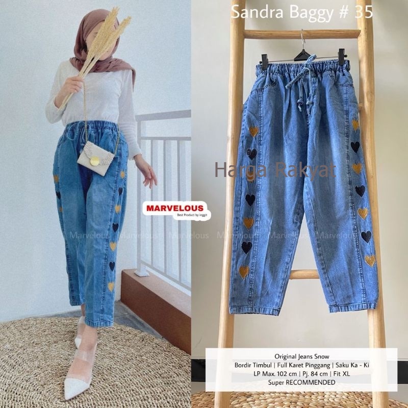 SANDRA BAGGY #35 / LOVELY PANTS / HINATA PANTS (CELANA BOYFRIEND JEANS) BY MARVELOUS