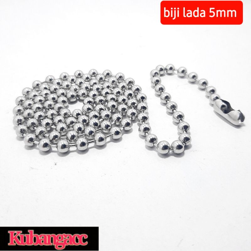 Kalung. Kalung Baja Putih Model Biji Lada Dim 5 MM Kalung Pria Wanita Kalung Rantai Baja Putih/monel