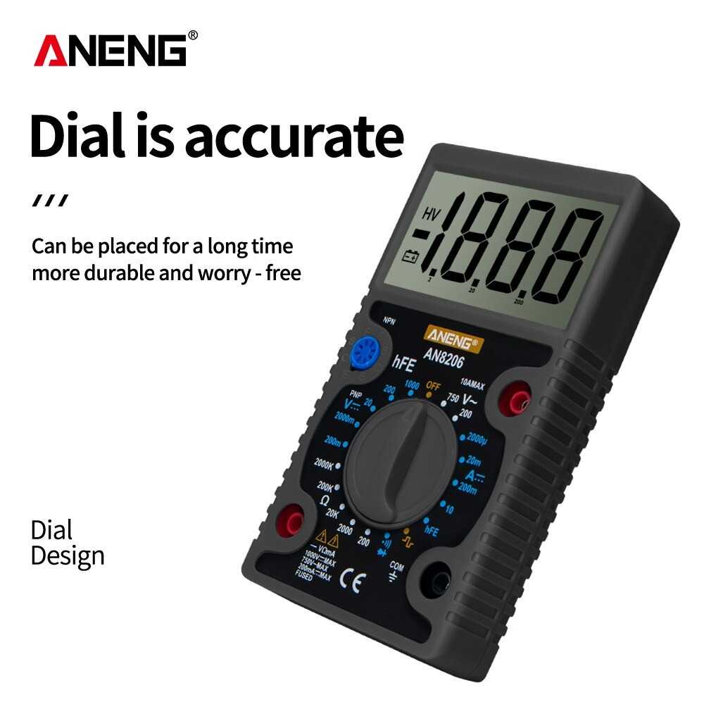 ANENG Digital Multimeter Voltage Tester Large Screen Display - AN8206 ( Al-Yusi )