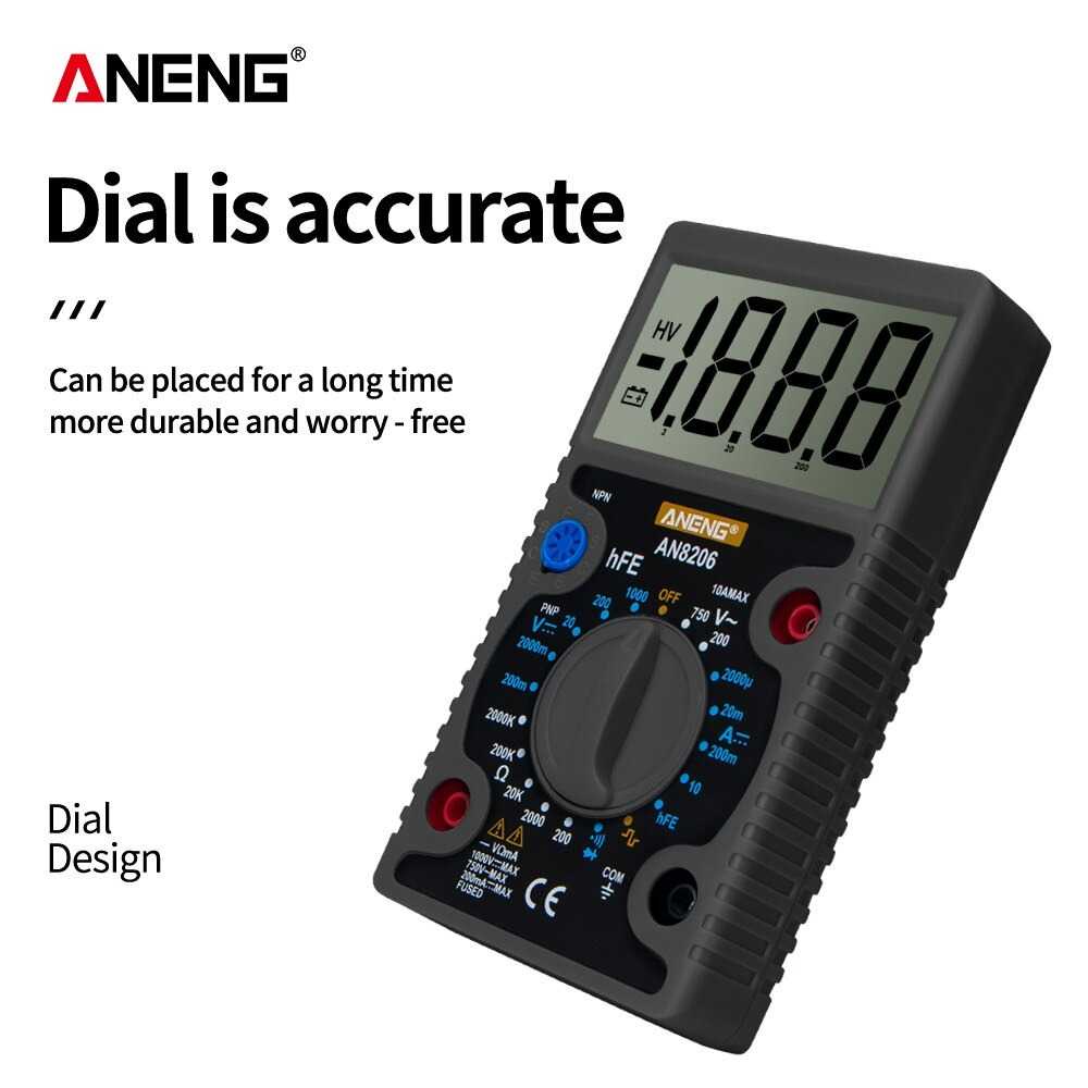 ANENG Digital Multimeter Voltage Tester Large Screen Display - AN8206 ( Mughnii )