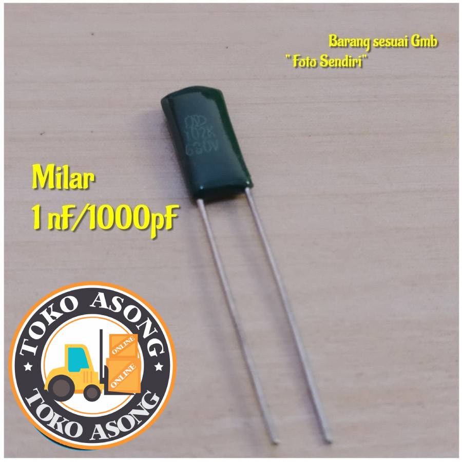 Kapasitor milar 1 nf 102 Capasitor mylar 1000 pf Capacitor 100v Kapasitor milar