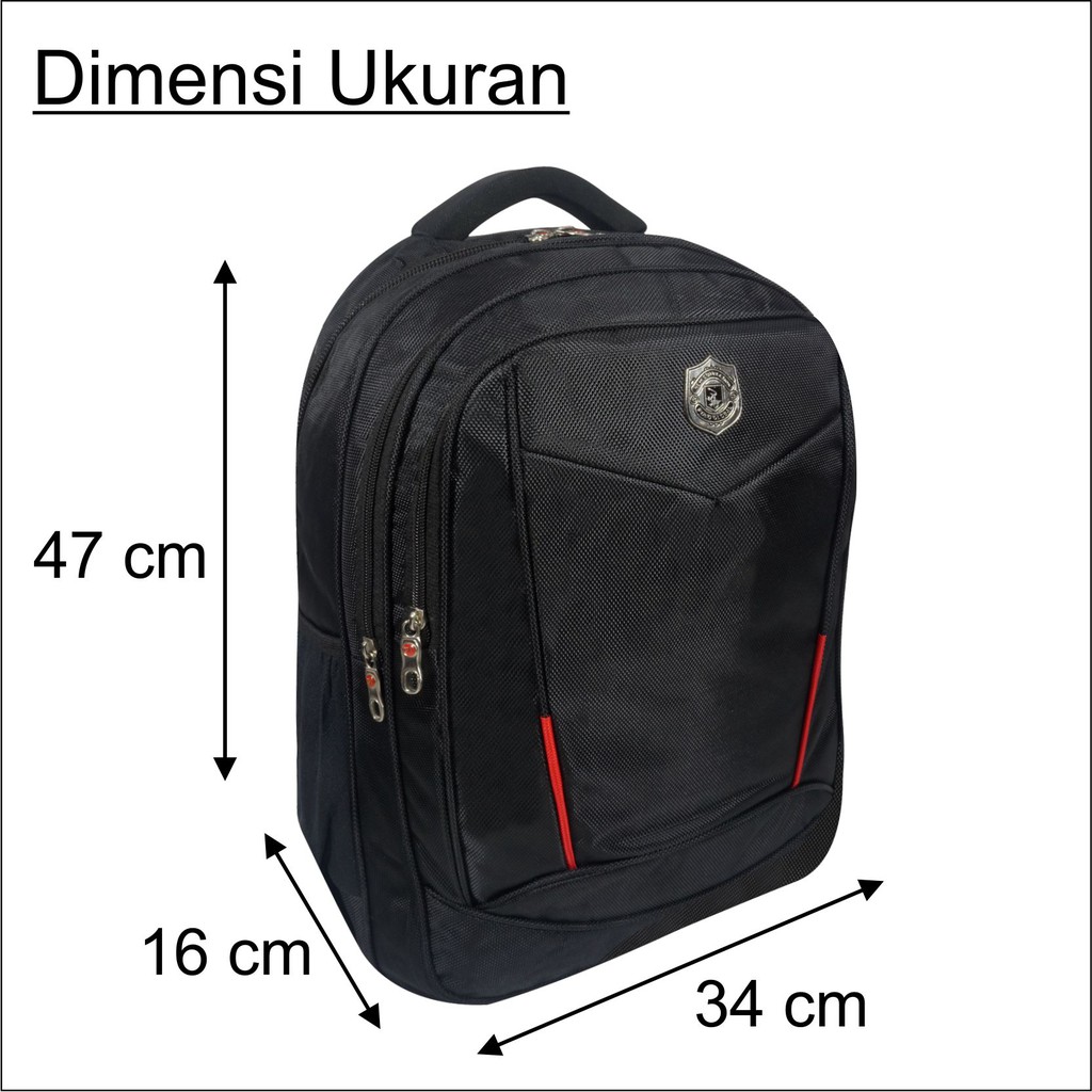 PG 9825 - Tas Ransel Punggung Laptop Polo Pria Wanita Unisex Bahan Waterprood Ukuran 18 Inch