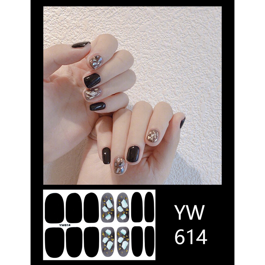 Stiker kuku Nail art Waterproof sticker Part 8 stiker (14 pcs) sticker Kuku nail art