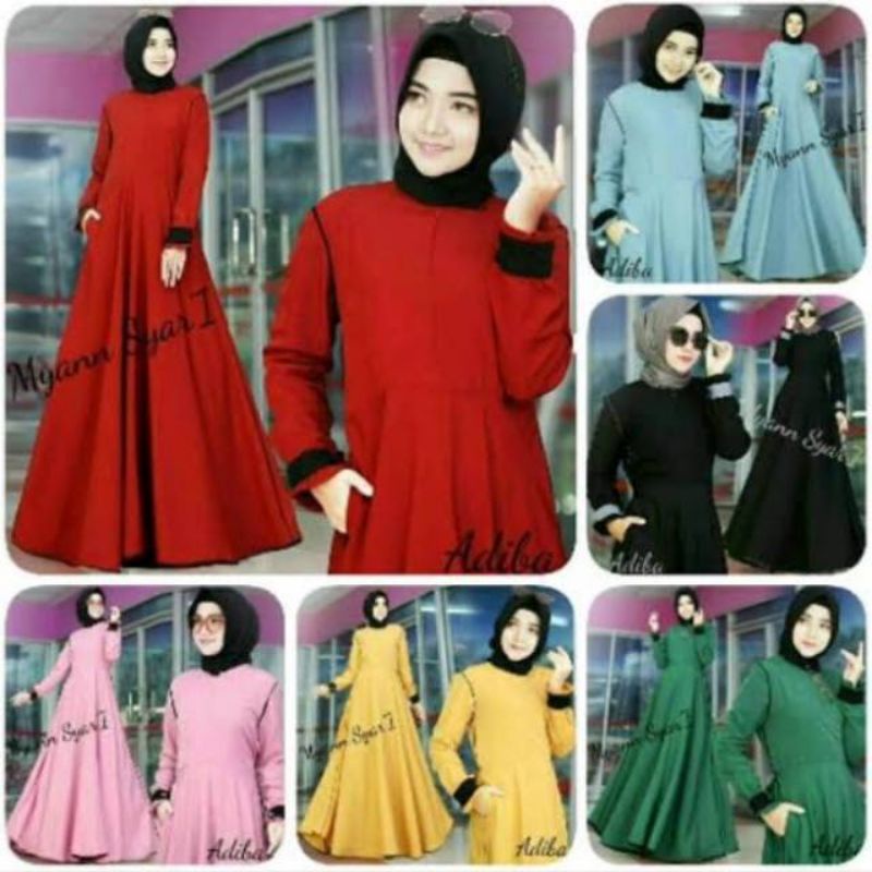 Adiba dress baju gamis fashion muslim remaja wanita