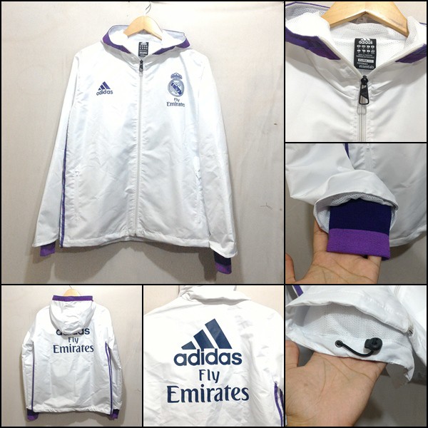 Jaket GO / Grade Ori REAL MADRID Parasut White 2016/2017