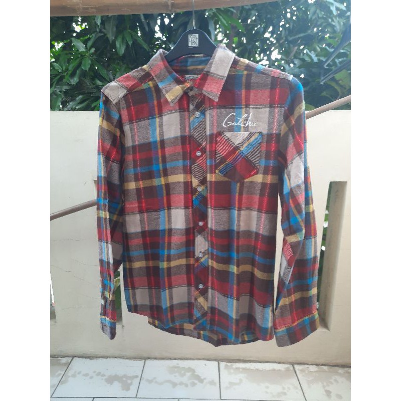 kemeja flanel gotcha second original