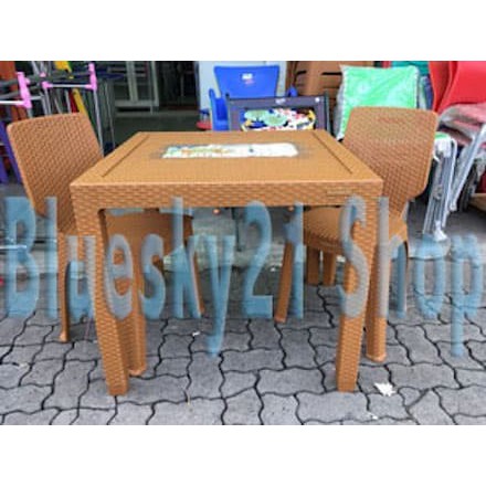 PAKET SET MEJA MAKAN MURAH/ PAKET MEJA MAKAN + 2 KURSI  NAPOLLY