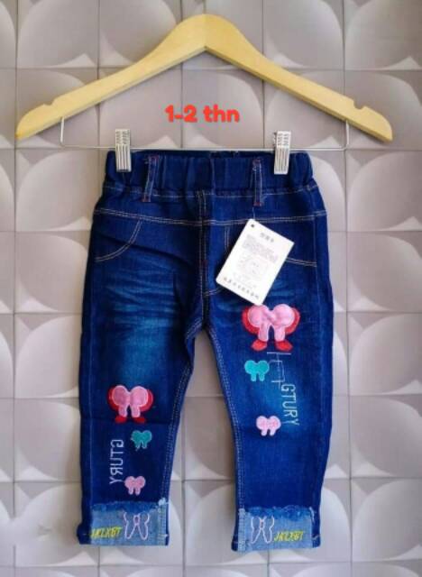 CELANA JEANS ANAK PEREMPUAN BORDIR MURAH SIZE 1-6 TAHUN TAHUN ini