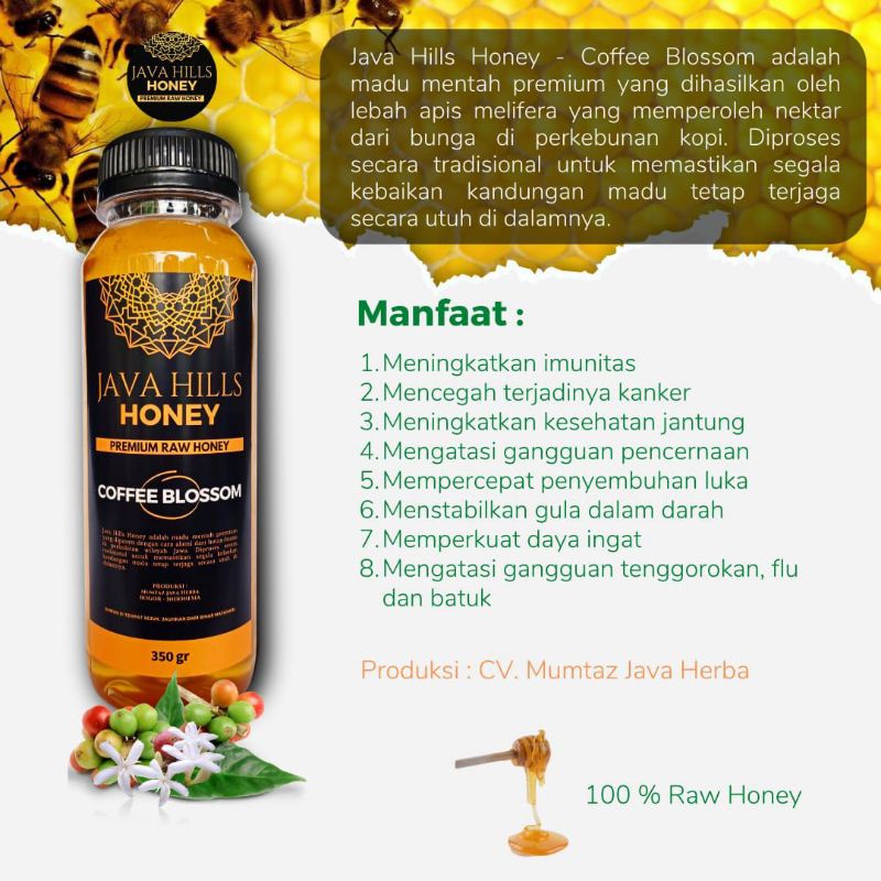 

Madu Murni Asli 100% Javahills Rawhoney coffe blossom