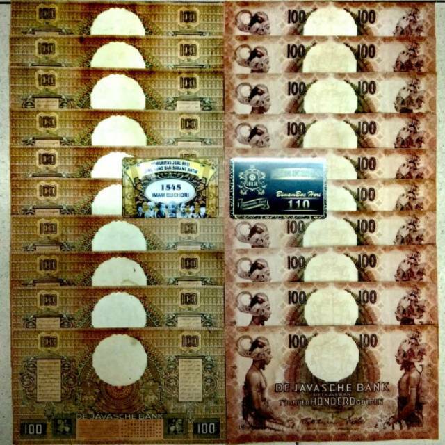 Souvenir 1000 dan 100 GULDEN WAYANG 1938