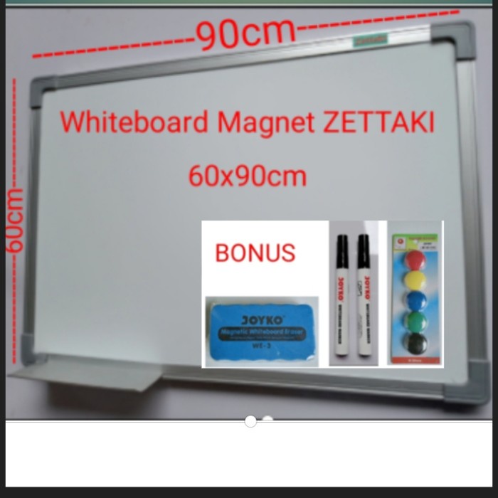 

Papan tulis whiteboard gantung single face ZETTAKI 60x90cm promo