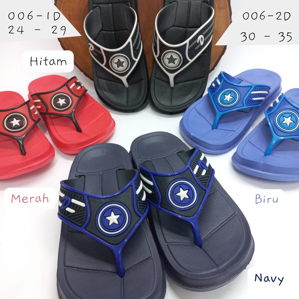 Sandal Japit Anak Captain Amerika Terbaru 006-2D / 006-1D