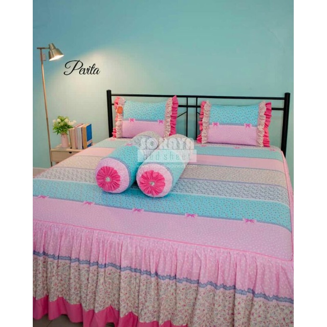SPREI RIMPEL SORAYA BEDSHEET Pevita KING SIZE 180X200X55